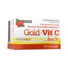 Gold-Vit C Junior suplement diety o smaku malinowym, 15 sasz./1 opak._2