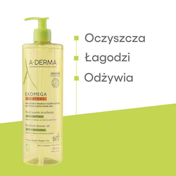 A-Derma Exomega Control olejek emolient pod prysznic, 750 ml_6