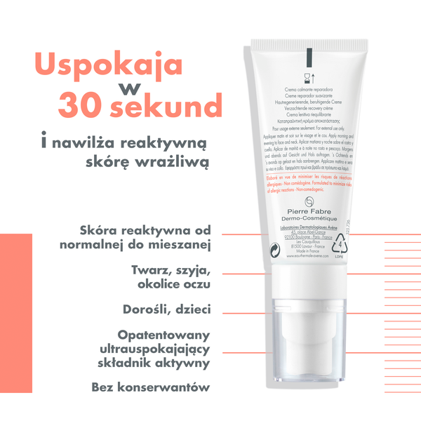Avène Tolerance Control krem łagodząco-regenerujący do twarzy, 40 ml_3