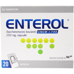 Enterol lek probiotyczny przeciwbiegunkowy 250 mg, 20 kaps./1 opak._1