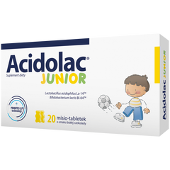 Acidolac Junior suplement diety o smaku białej czekolady, 20 tabl./1 opak._2