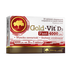 Gold-Vit D3 Fast 4000 IU suplement diety o smaku jabłkowym, 30 tabl./1 opak._1