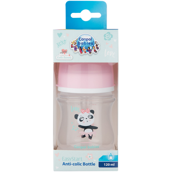 Canpol Babies Easy Start Exotic Animals butelka szeroka antykolkowa, poj. 120 ml_2