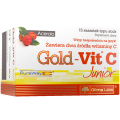 Gold-Vit C Junior suplement diety o smaku malinowym, 15 sasz./1 opak._1