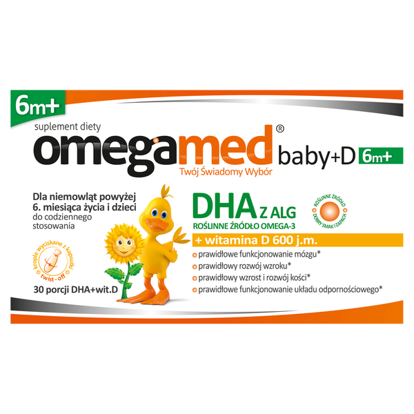 Omegamed Baby +D 6m+ suplement diety dla niemowląt powyżej 6 miesiąca życia i dzieci, 30 kaps./1 opak._1