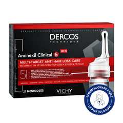 Vichy Dercos Aminexil Clinical 5 kuracja przeciw wypadaniu włosów o kompleksowym działaniu dla mężczyzn, 21x6 ml/1 opak._1